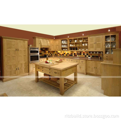 American/Canadian Standard Frame Solid Wood Kitchen Cabinet Beech Wood Kitchen Cabinet